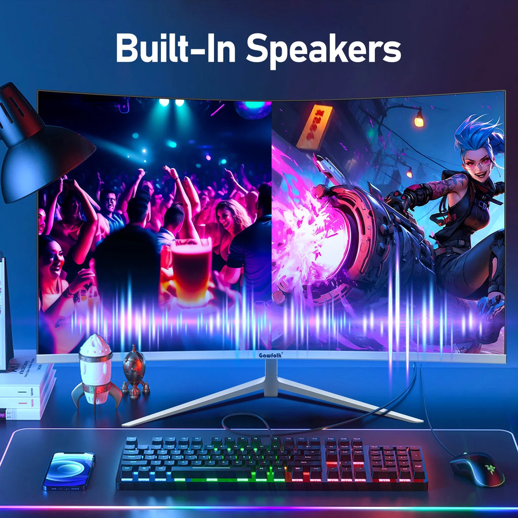 27 Inch Curved Monitor 100Hz FHD 1080P 1800R Frameless Built-in Speakers N942860