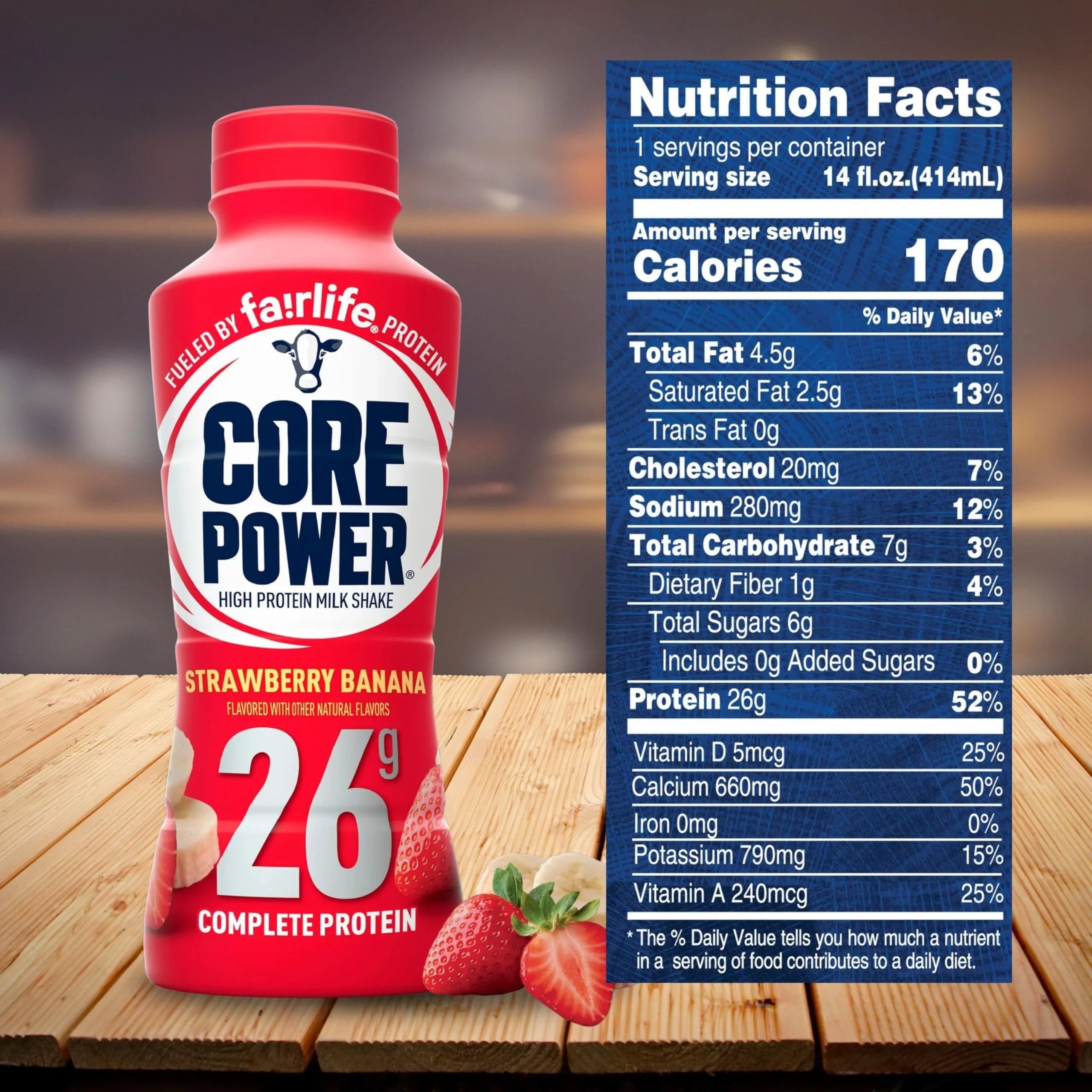 Strawberry Banana Protein Milk Shakes, 14 fl oz, 12-Pack H268