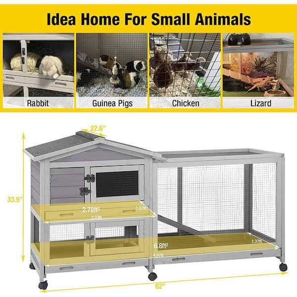 Indoor Outdoor Rabbit Hutch Bunny Cage P378