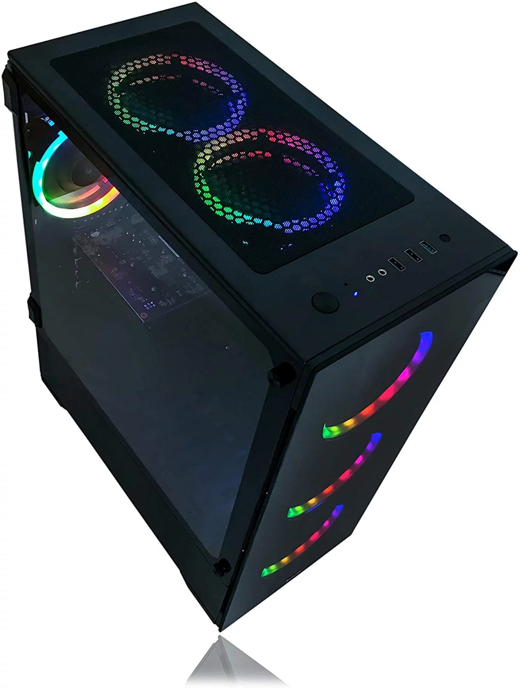 Gaming PC Desktop Computer Intel 3.70GHz 16GB RAM 512GB SSD WiFi RX 580 8GB Windows 11 RGB T124