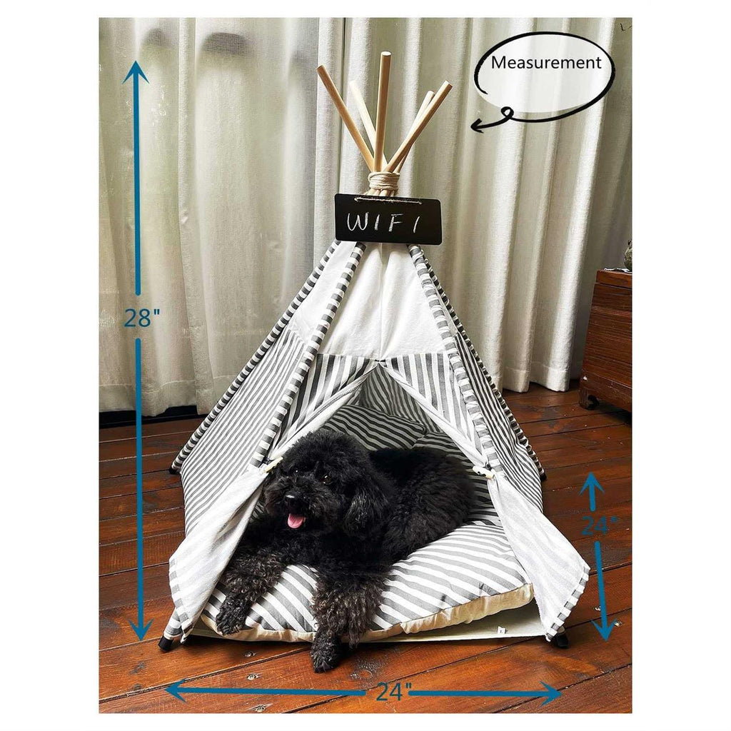 Pet Teepee Tent for Dog with Thick Cushion, 28 Tall J485