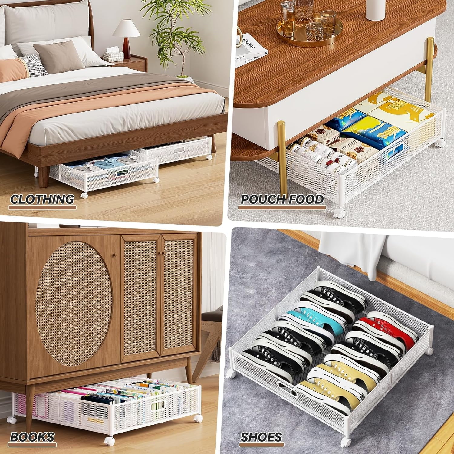 Under Bed Storage Containers with Wheels, 2 Pack N61701