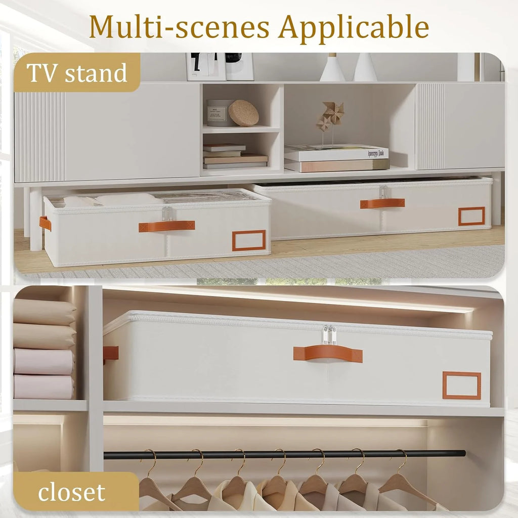 Under Bed Storage Containers with Lids, Collapsible, 4 Pack W972583