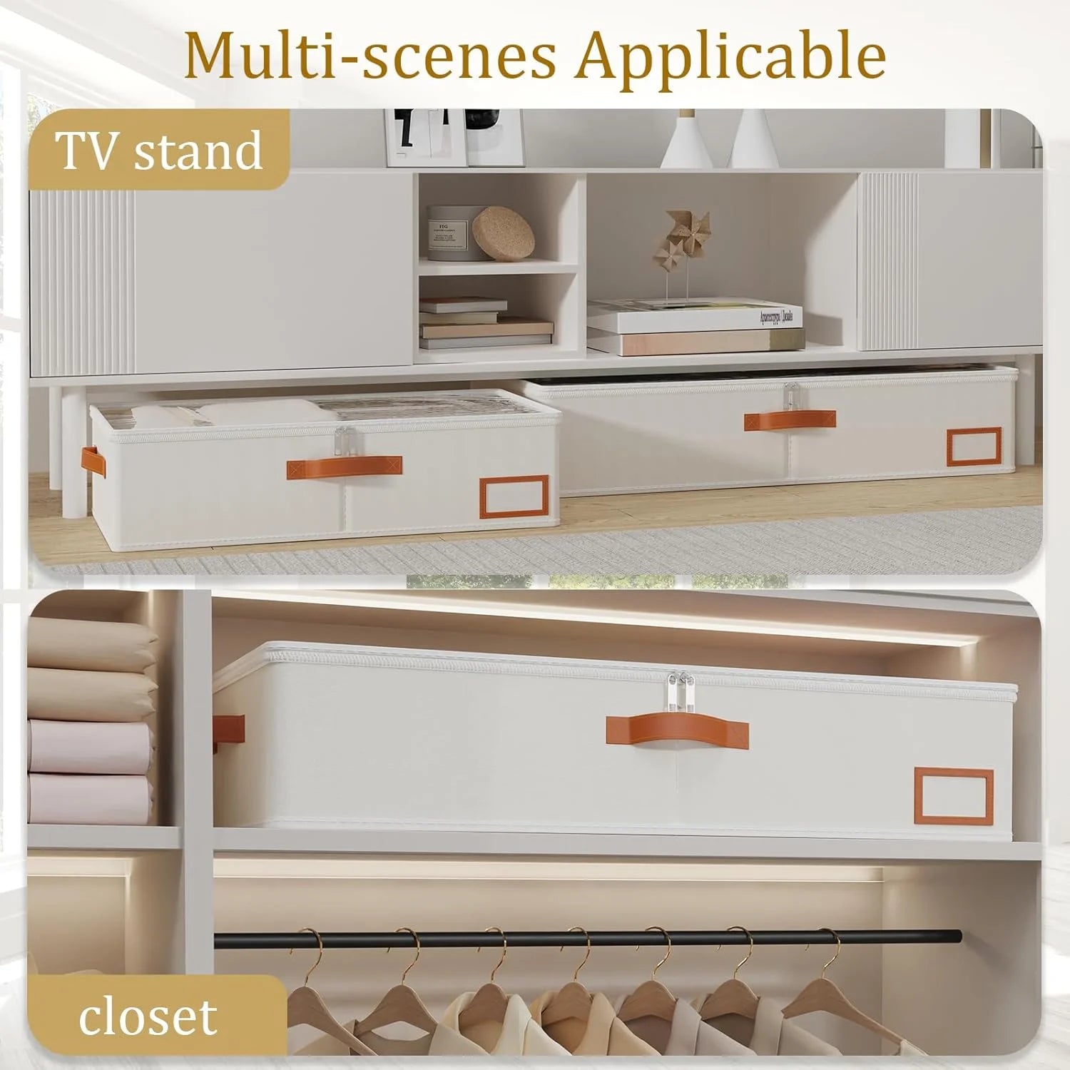 Under Bed Storage Containers with Lids, Collapsible, 4 Pack W972583
