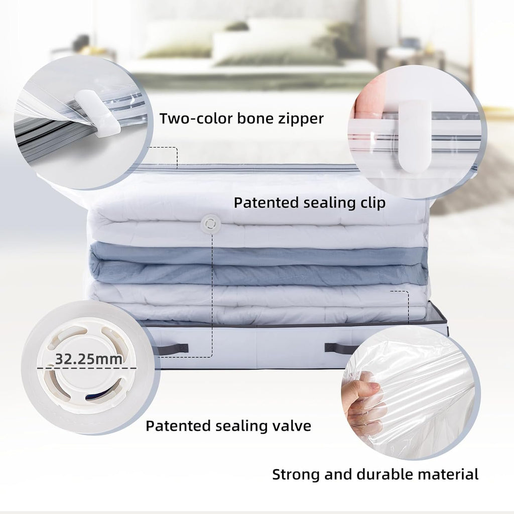 Under Bed Vacuum Seal Storage Bags for Comforters, Large Foldable Box R522566