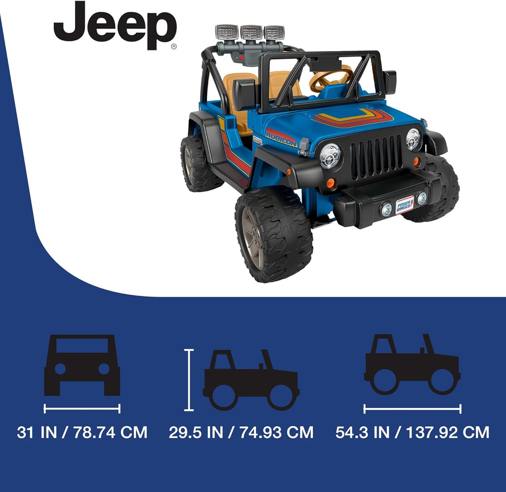 Battery Operated 2 Seater Ride On Jeep Toy Car with Working Lights and Storage A1746