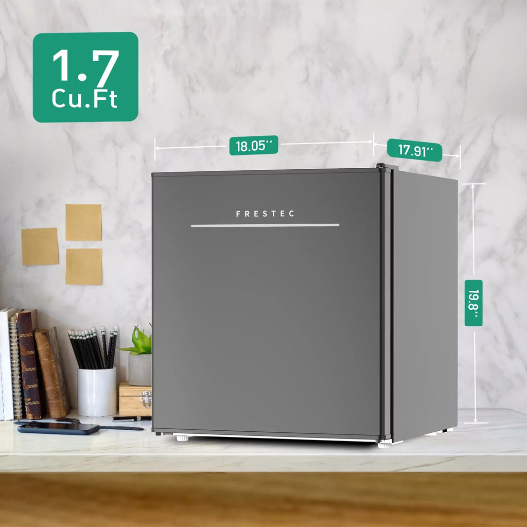 Mini Fridge with Freezer, 1.7 Cu.Ft, Adjustable Thermostat, Reversible Doors, Black H20785