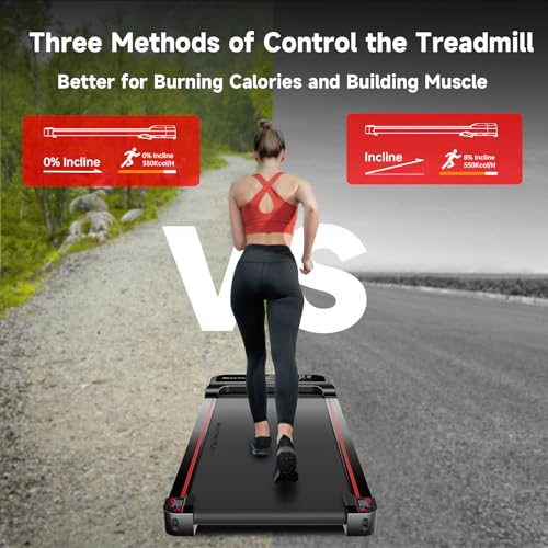 Walking Pad Treadmill with Incline, Under Desk Portable Treadmill with Remote Control U8821