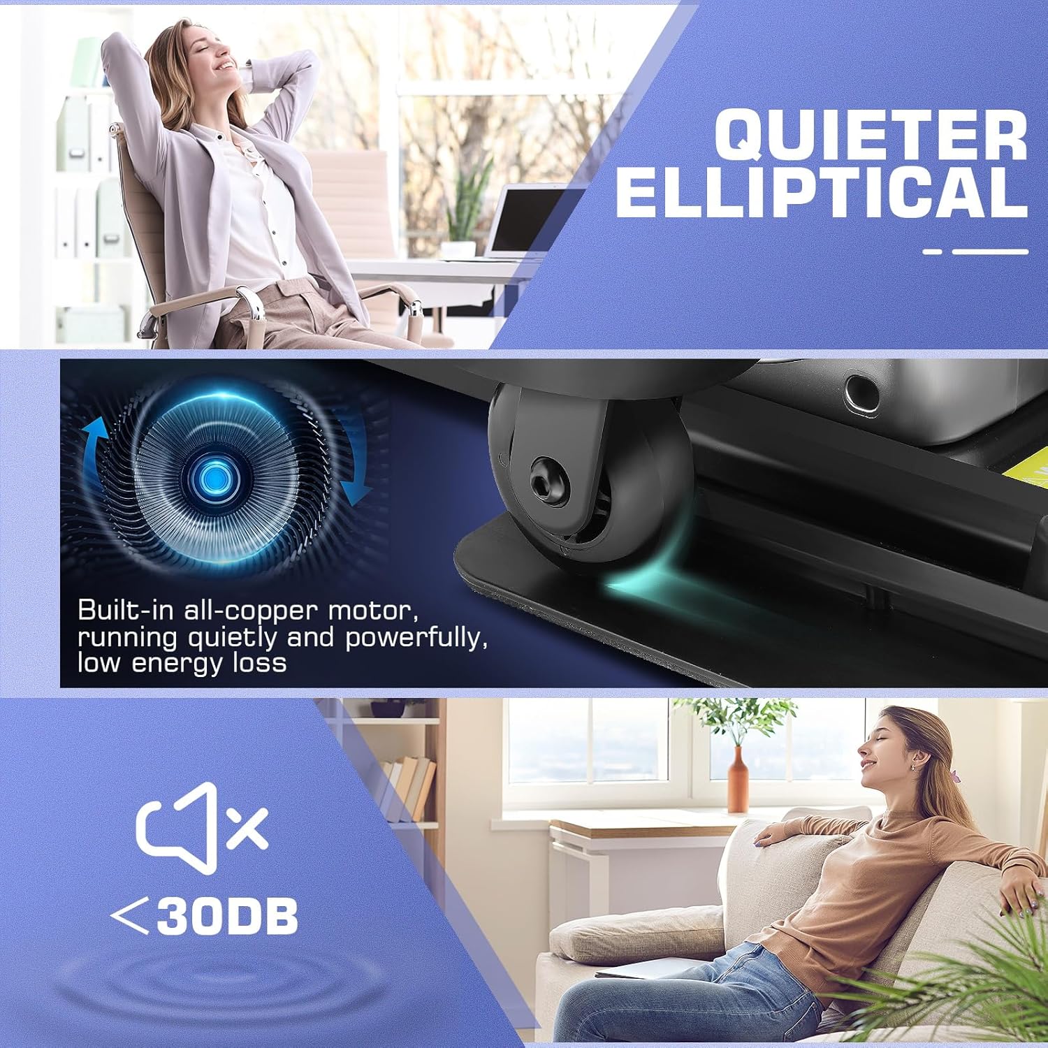 Under Desk Elliptical with Fitness App and LCD Display Y8364