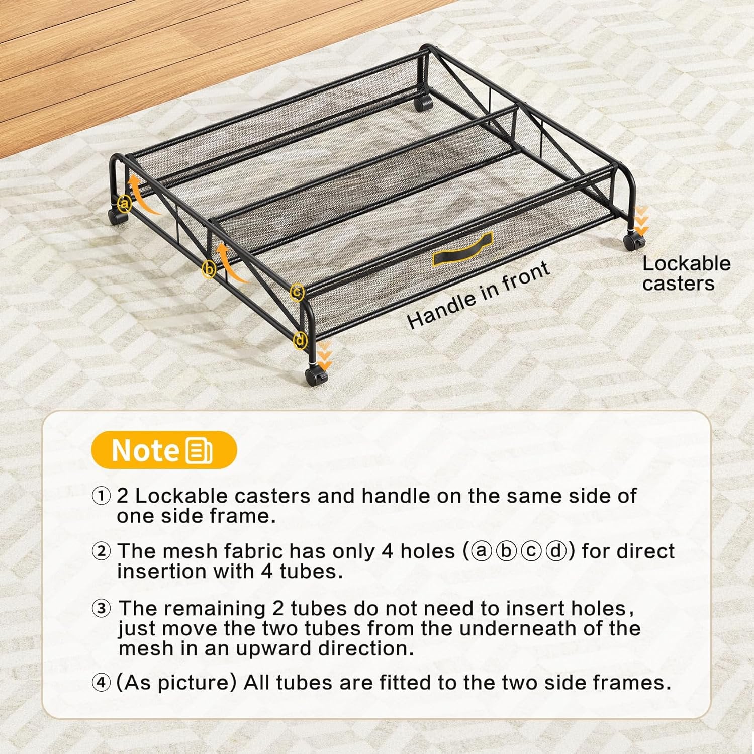 Under Bed Shoe Storage Organizer with Wheels, 2 Pack Q1838