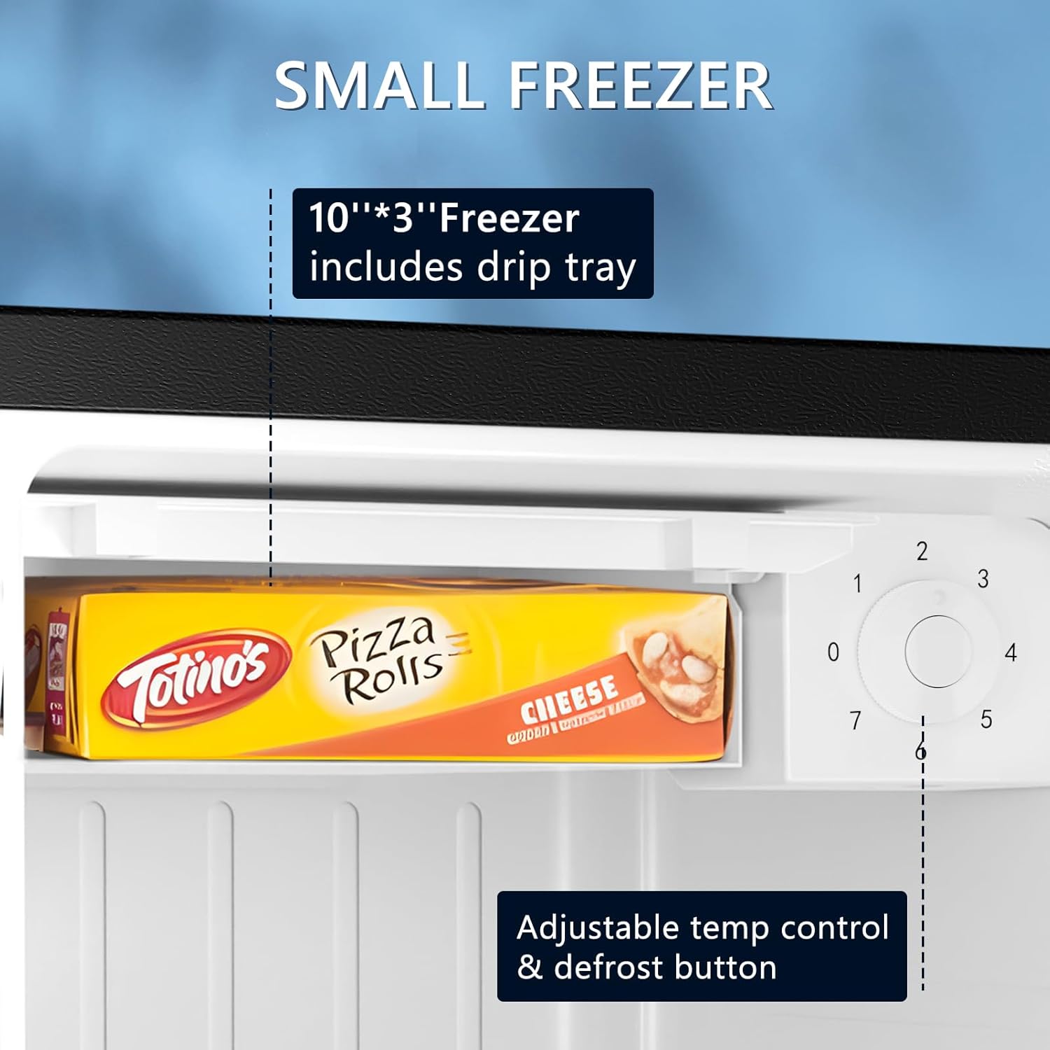 Mini Fridge with Freezer, 1.4 Cu. Ft Compact Refrigerator, Reversible Door, Black X416773