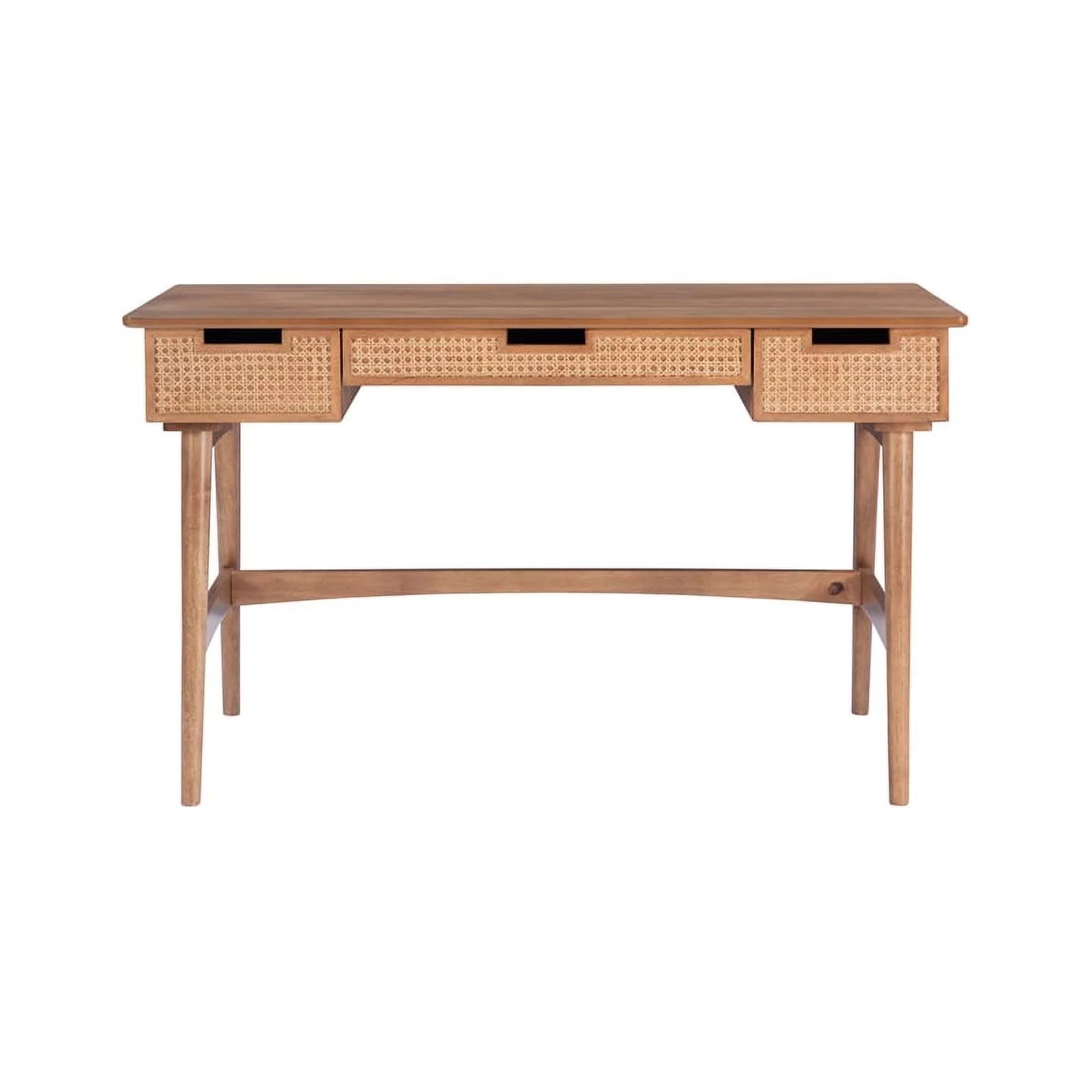 Rattan Wood Desk with Drawers K656