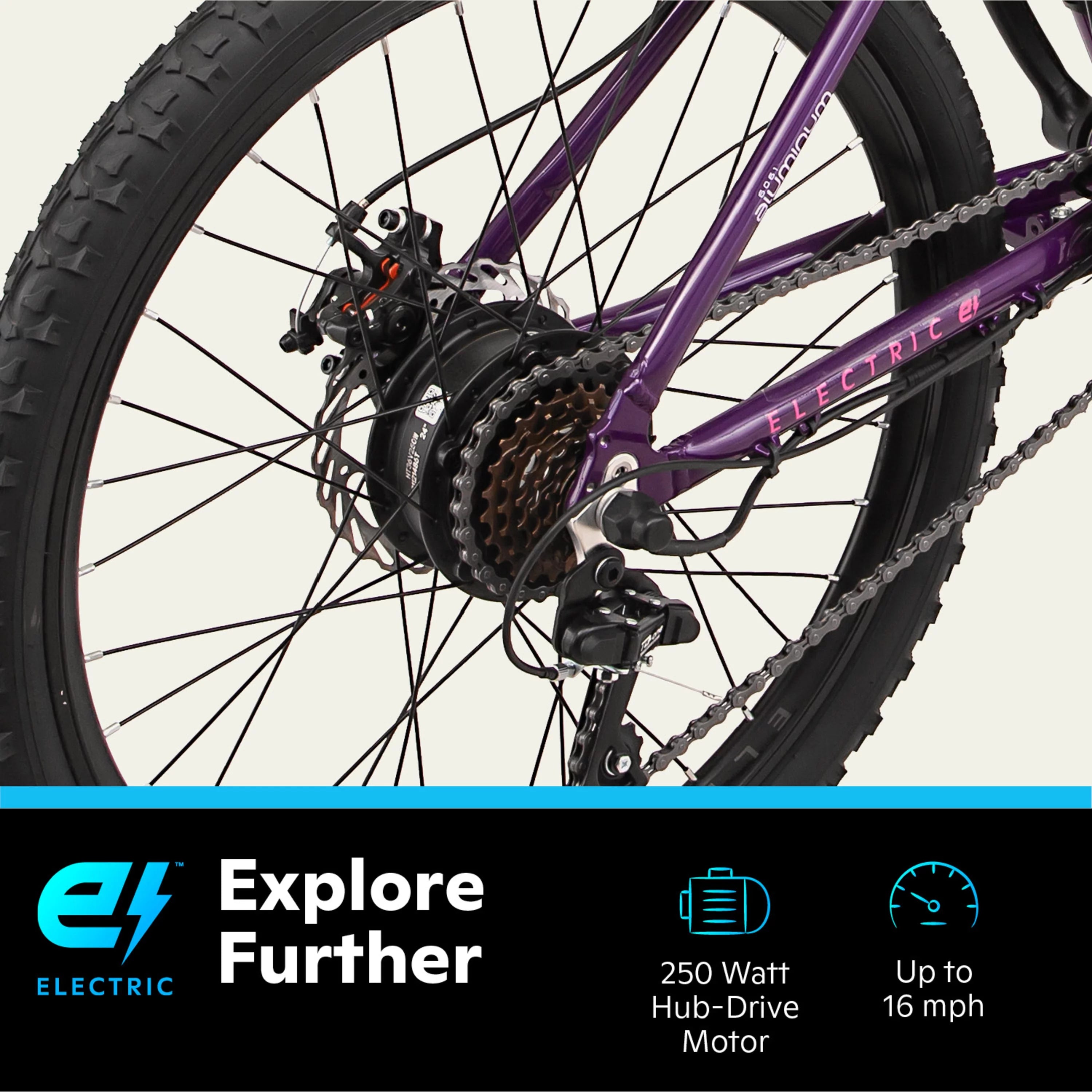 Electric Mountain Bike for Adults, 7 Speeds, 250w N39074