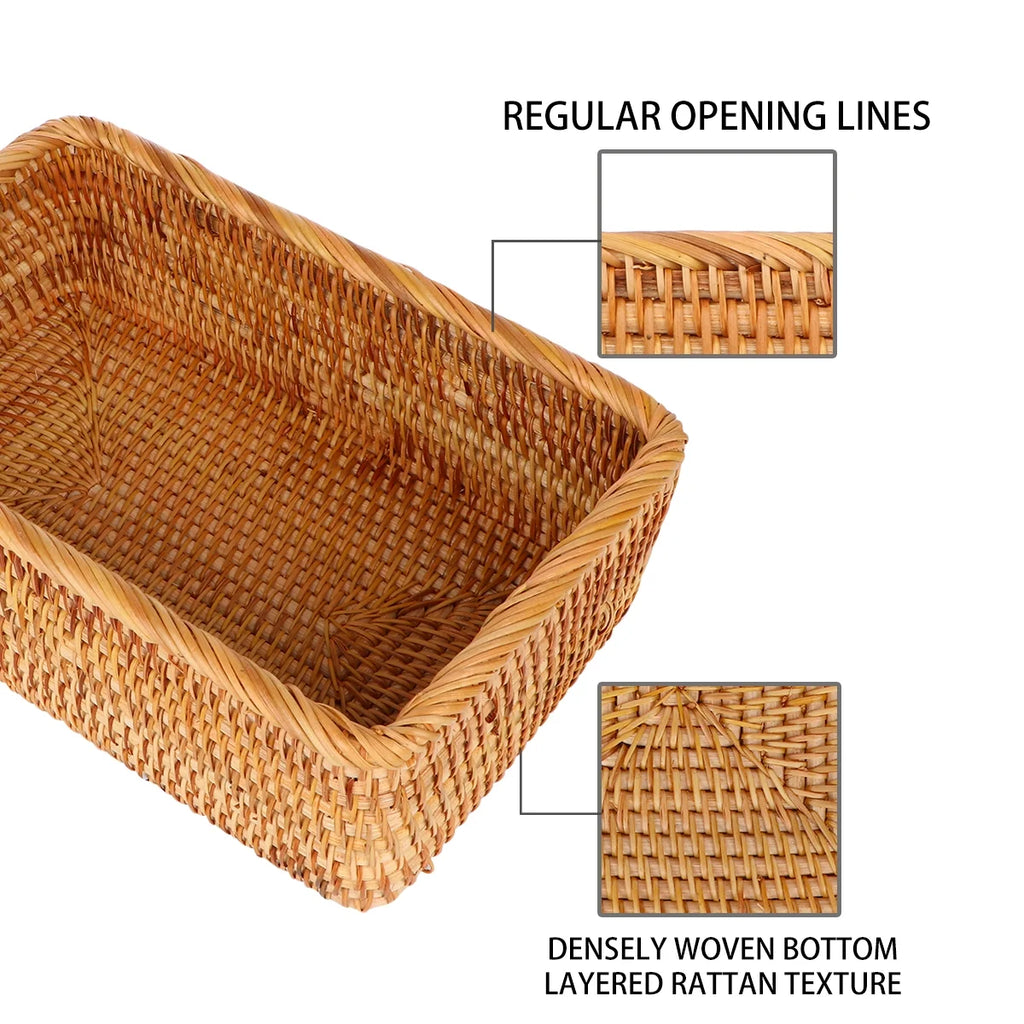 Wicker Basket with Lid Storage Box Y5989