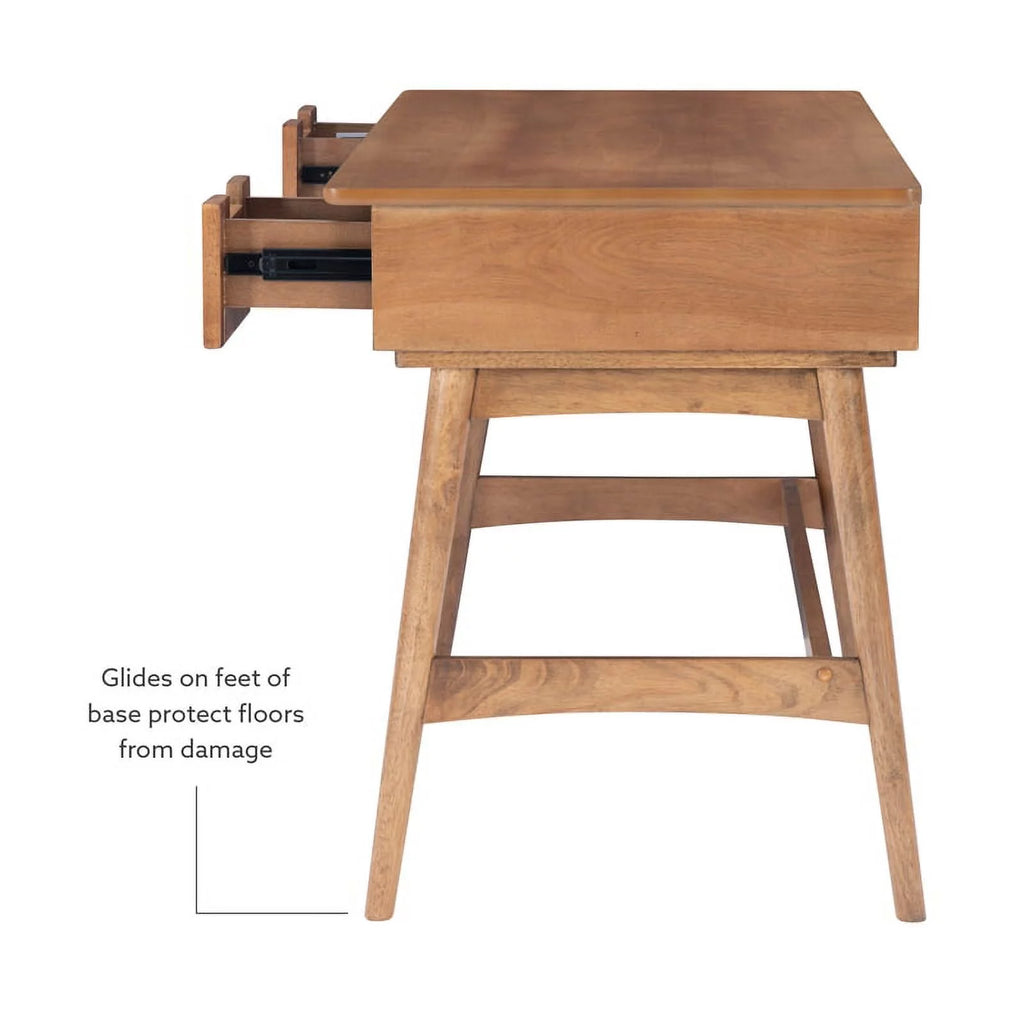 Rattan Wood Desk with Drawers K656