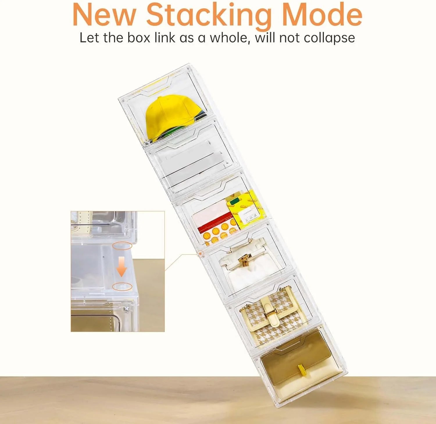 Stackable Clear Plastic Storage Bins with Lids G80963