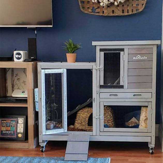 Outdoor Indoor Bunny Hutch with Run S228050