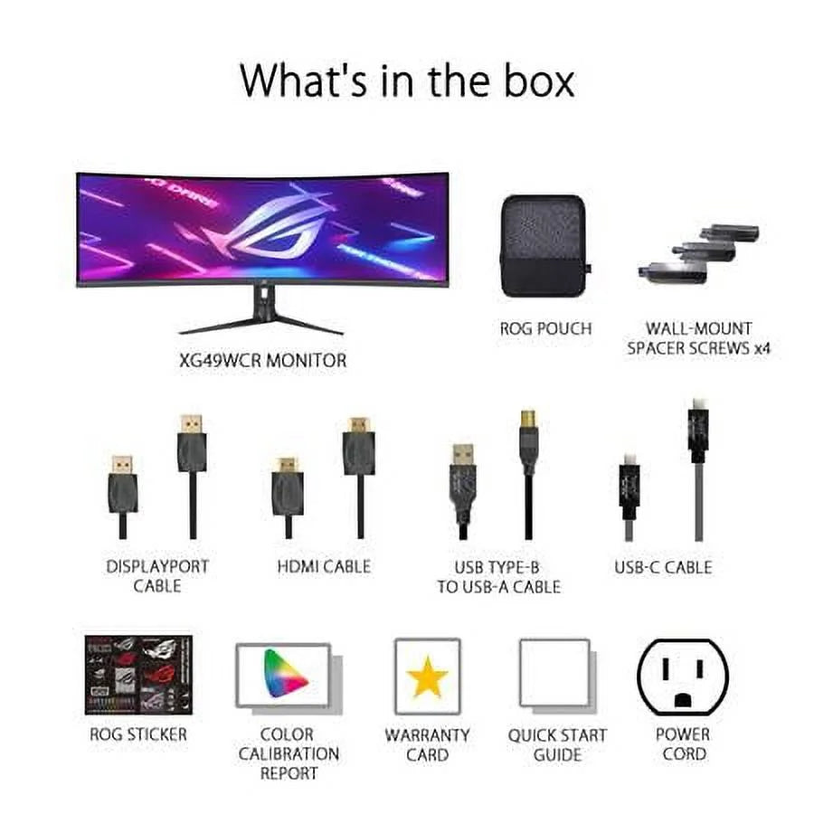 49" Ultra-wide Curved HDR Gaming Monitor, Dual QHD 165Hz O458