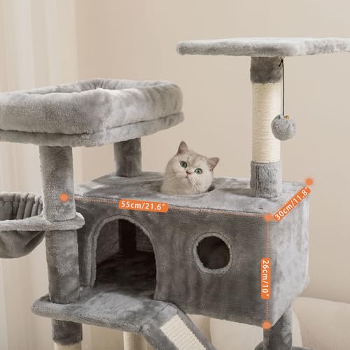 Large Cat Tree for Indoor Cats with Scratching Posts, Beige T81270