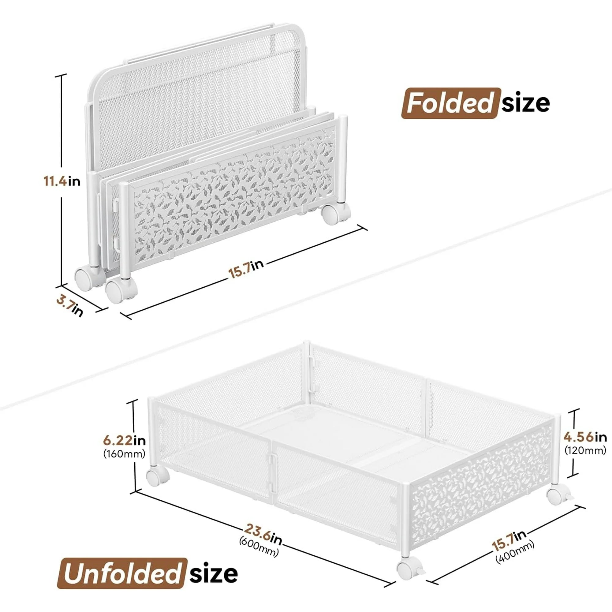 Under Bed Storage Containers with Wheels, 2 Pack U520266