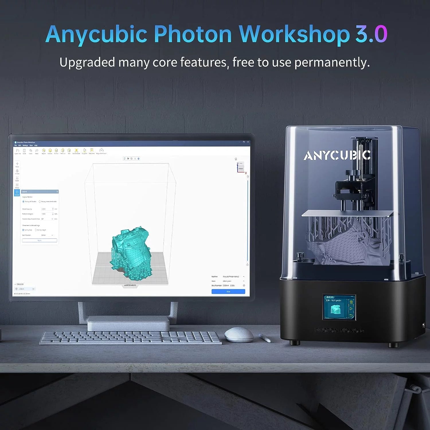 4K Resin 3D Printer with 5 KG UV Resin X646