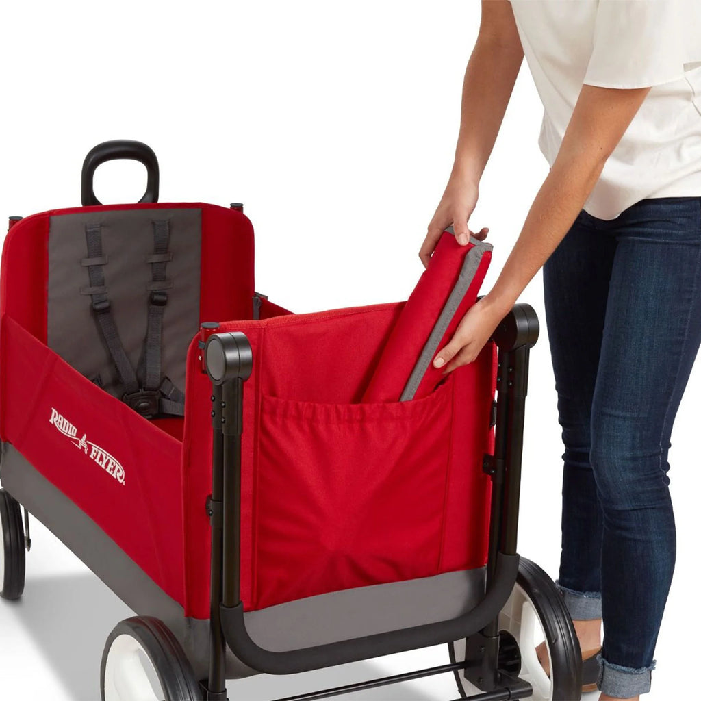 Convertible Stroll N Wagon with Pull & Push Handle, Red/Black L38874