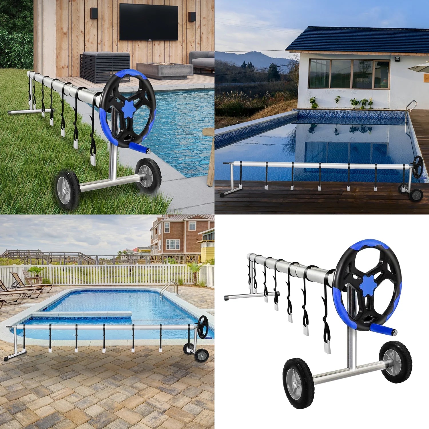 20 ft Aluminum Pool Cover Reel Set for Inground Swimming Pool K204