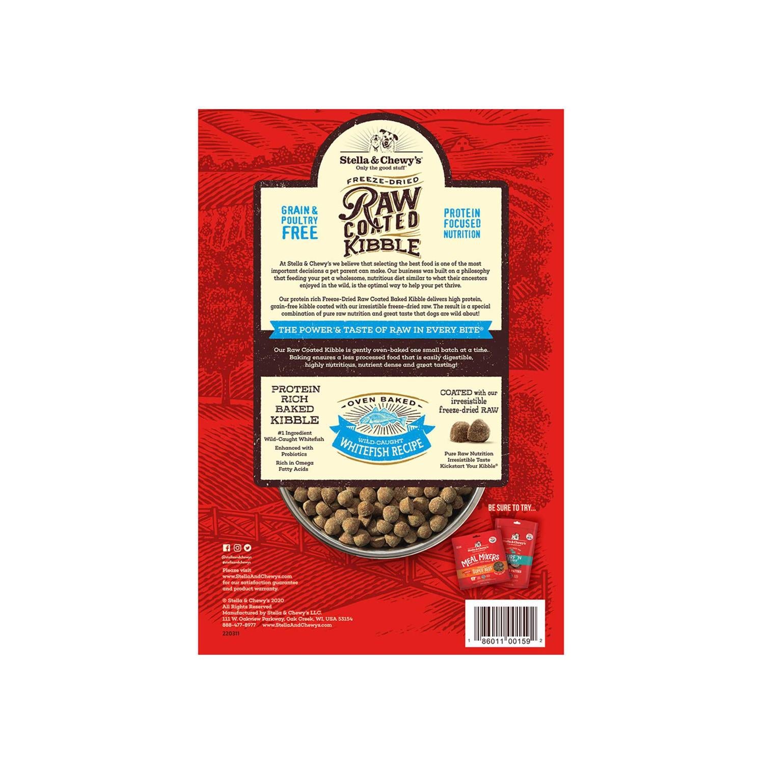Raw Coated Dog Kibble Wild Caught Whitefish Q2154