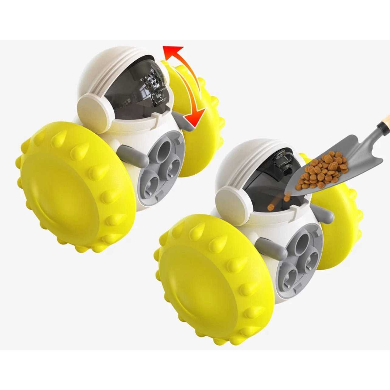 Robot Shaped Treat Dispenser Push Toy for Pets T595514