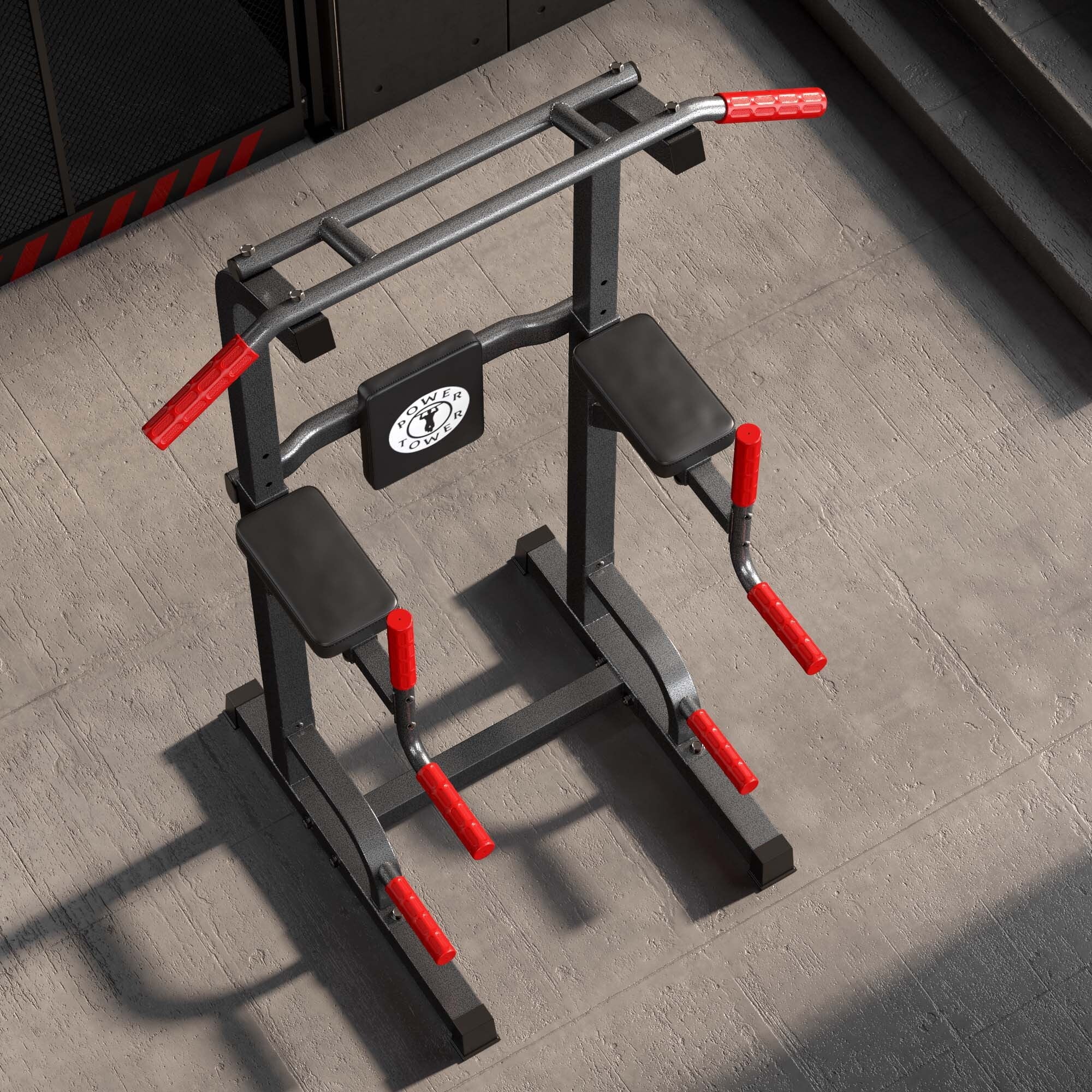 Power Tower Dip Station Pull Up Bar Stand with Adjustable Height R971