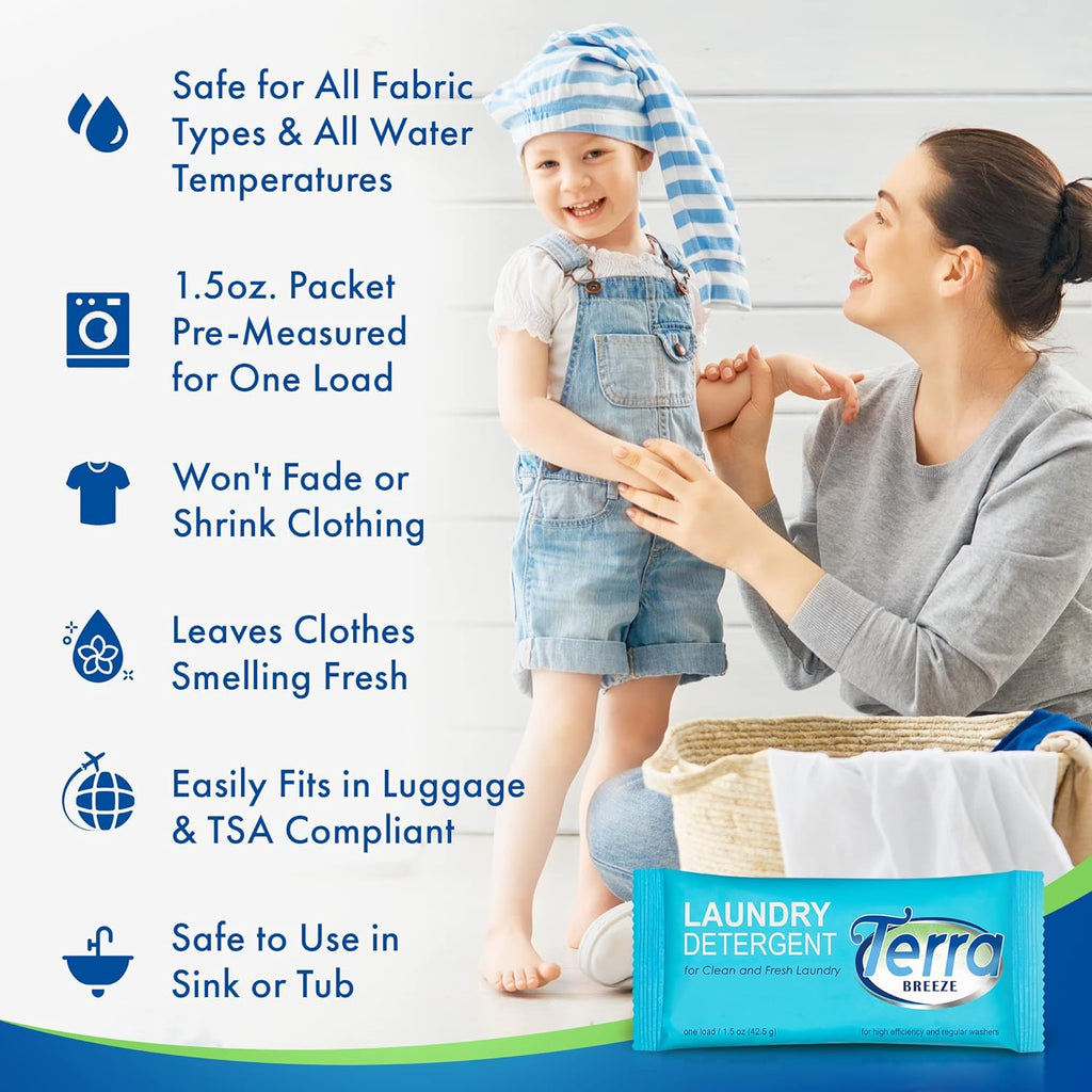 Laundry Detergent Powder, 1.5 oz Individually Wrapped Packet, Case of 50 L971