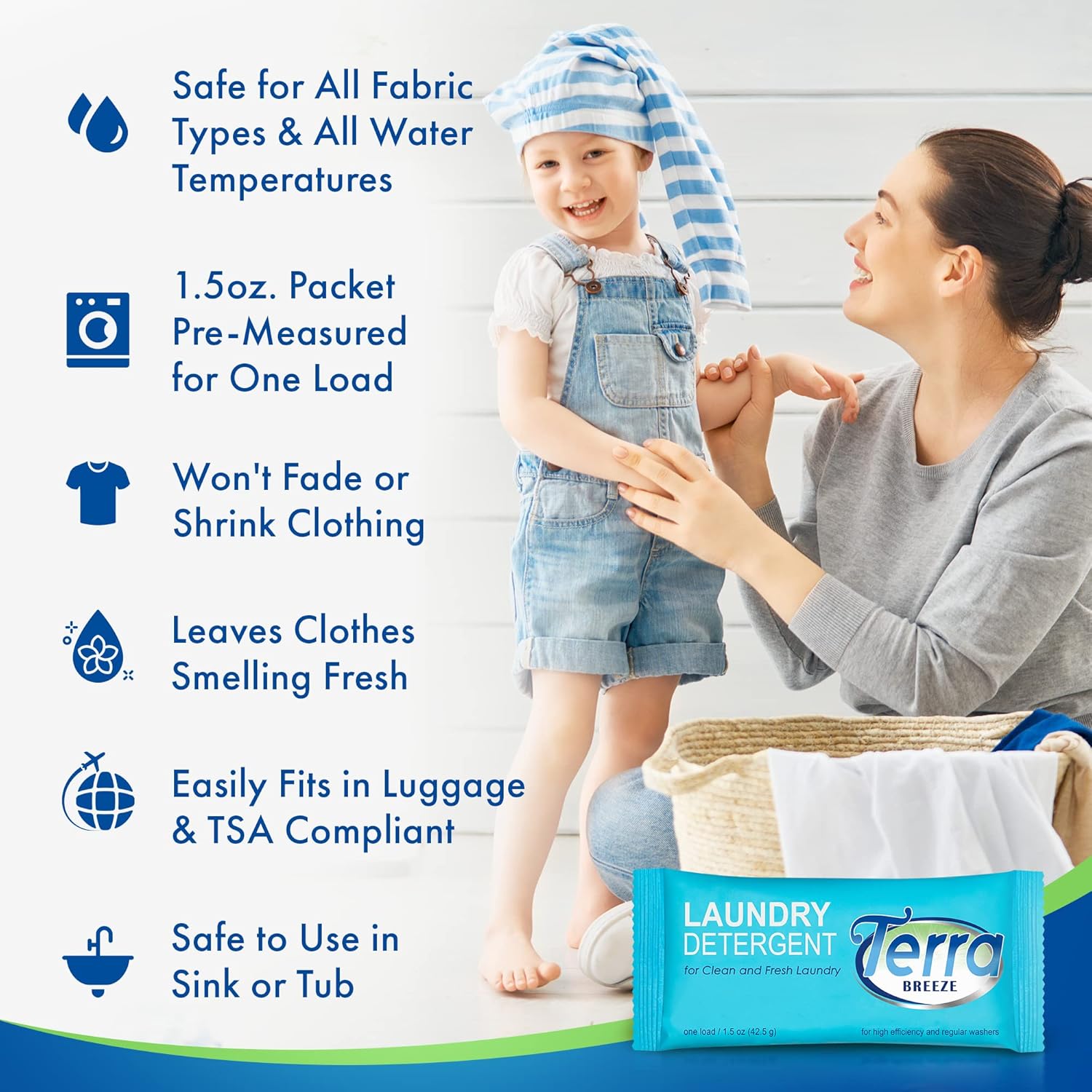 Laundry Detergent Powder, 1.5 oz Individually Wrapped Packet, Case of 50 L971