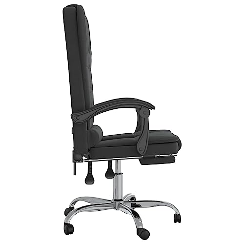 Massage Reclining Office Chair Black Velvet V547
