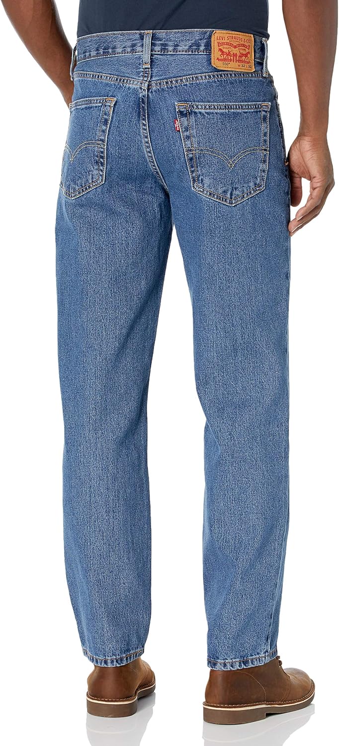 Men's Relaxed Fit Medium Stonewash Jeans A70815