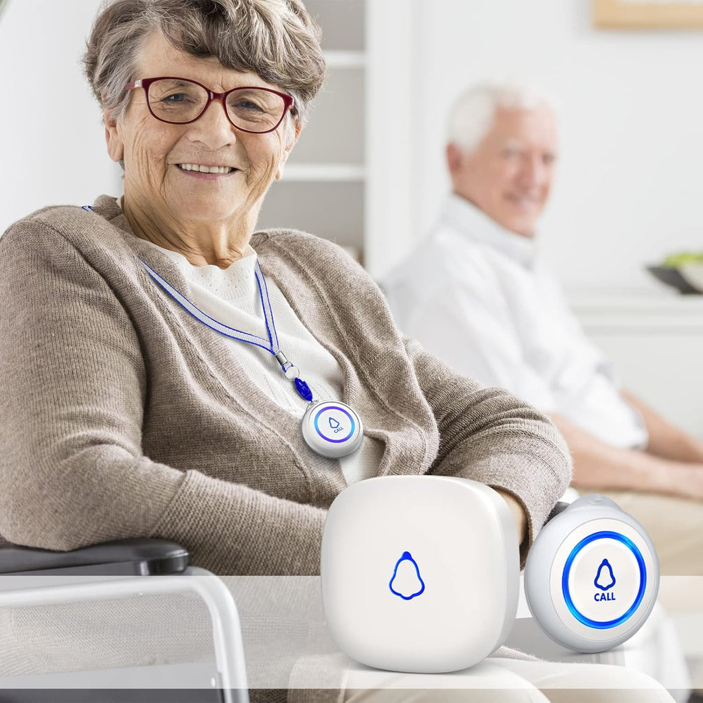 Wireless Caregiver Pager with 3 Call Buttons and 3 Receivers for Seniors O657025
