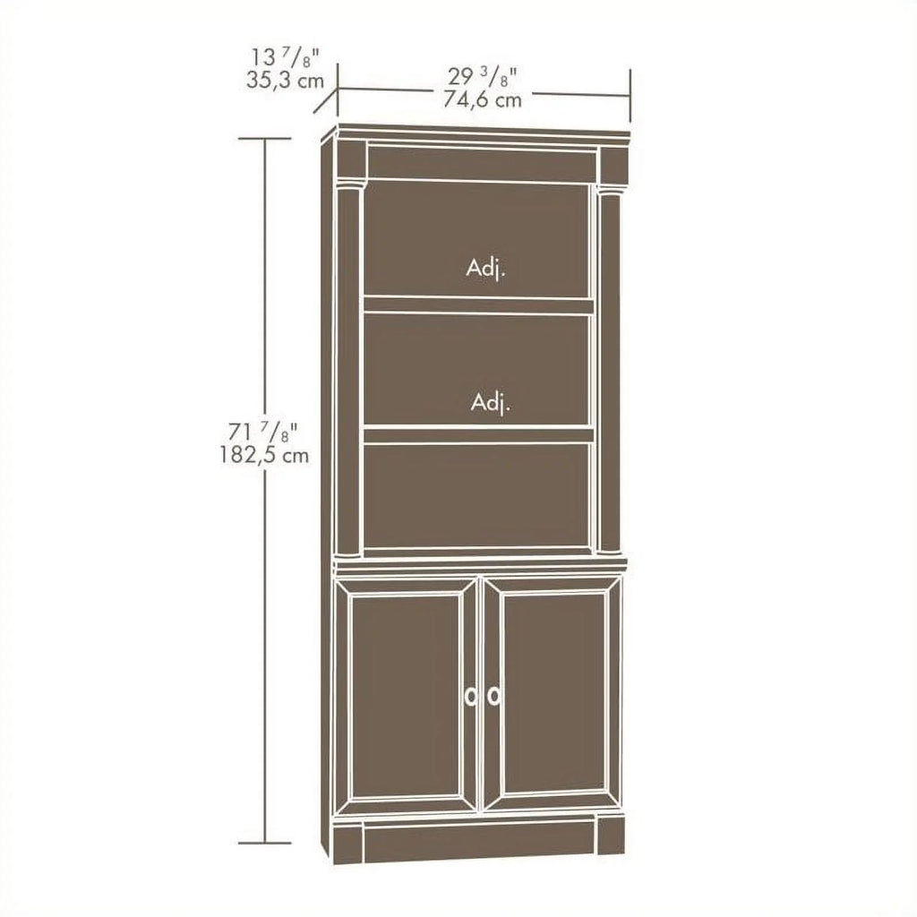 3 Shelf Wood Bookcase with Doors, Cherry U214467