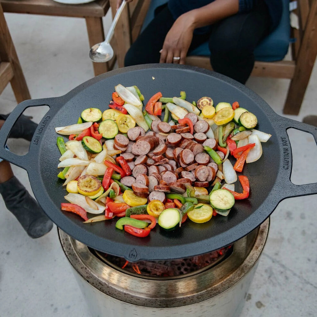 Cast Iron Wok Top for Fire Pit, 18 Inch Stir Fry Pan I356