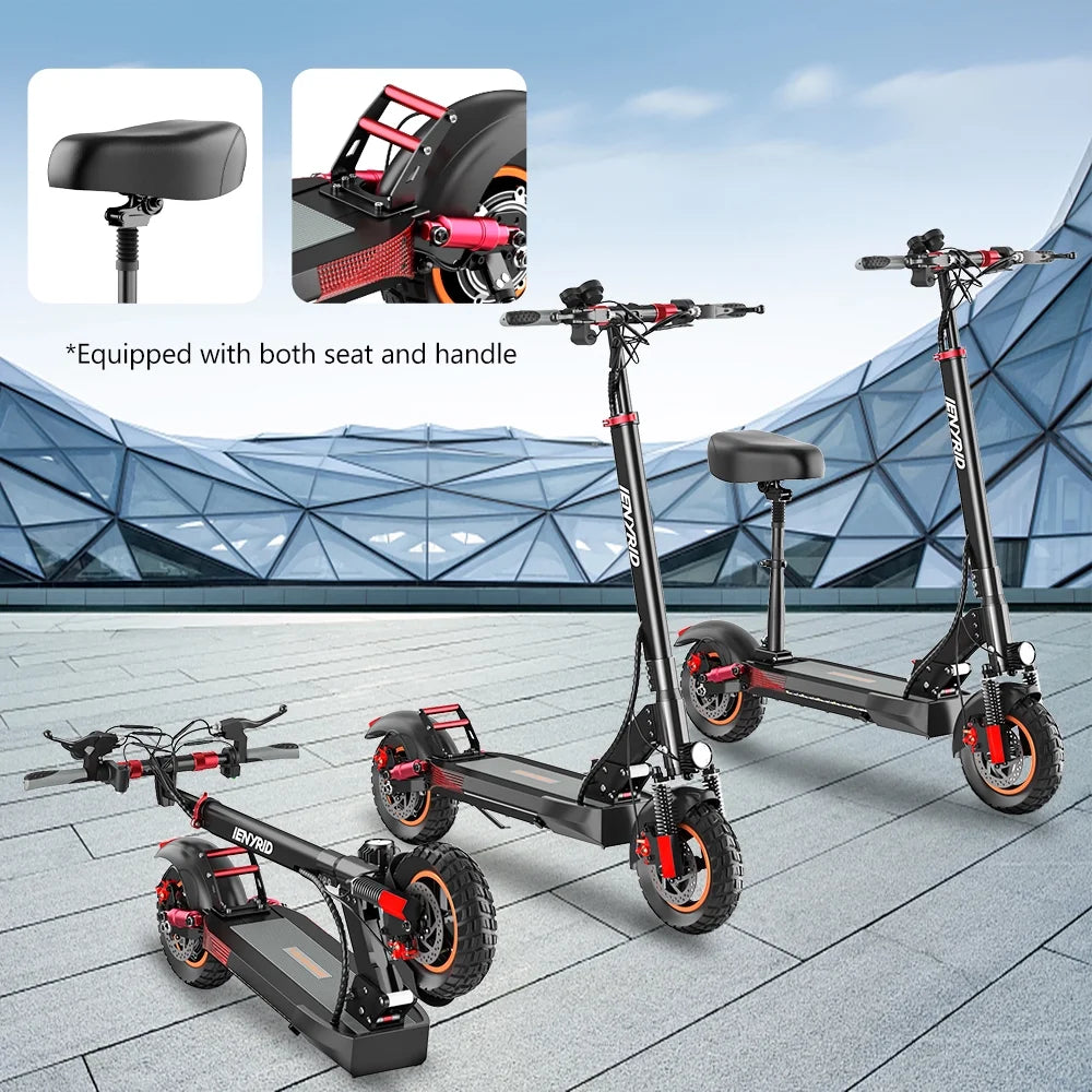 Electric Scooter 28 mph, 25 Miles Range, 700W, 10" Tires, Foldable J207