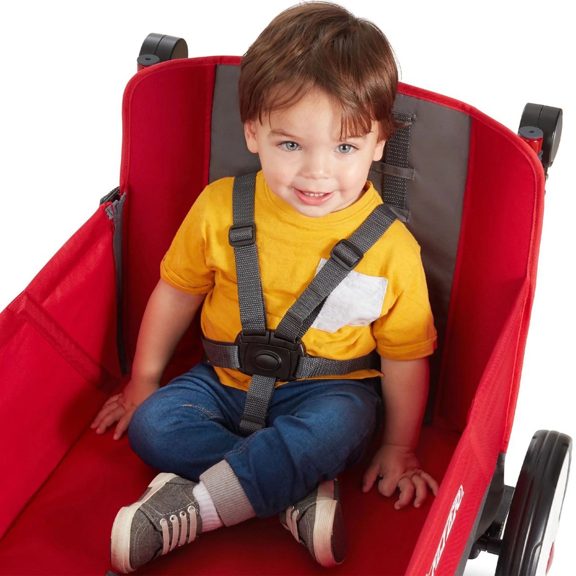 Convertible Stroll N Wagon with Pull & Push Handle, Red/Black L38874