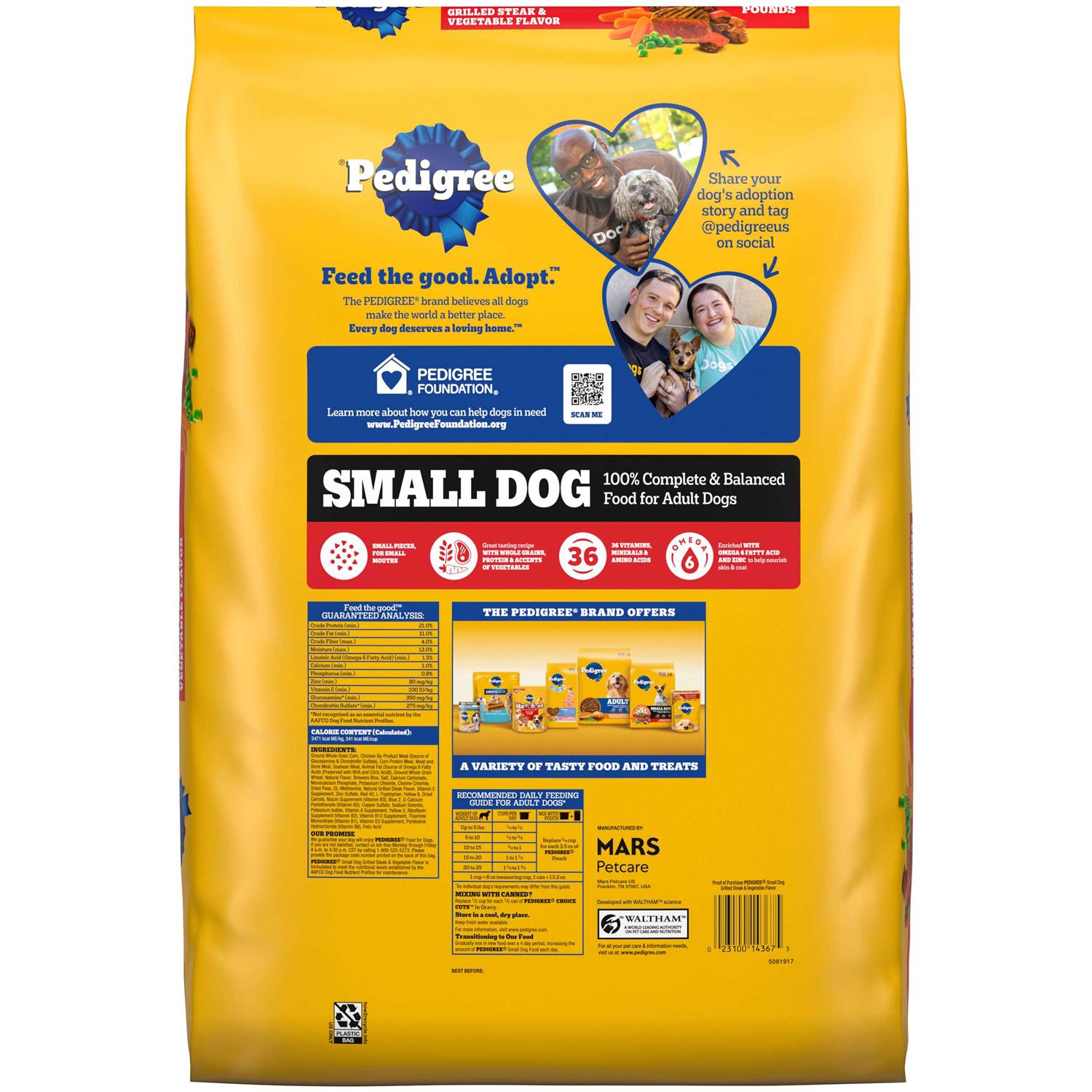 Grilled Steak & Vegetable Flavor Dry Dog Food for Small Adult Dogs Z9229