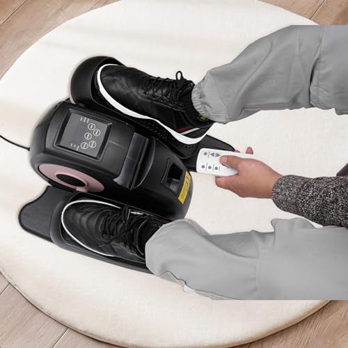 Seated Pedal Exerciser for Seniors, Quiet Mini Elliptical Machine with Remote Control W4862