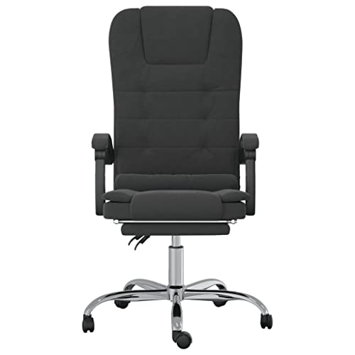 Massage Reclining Office Chair Black Velvet V547