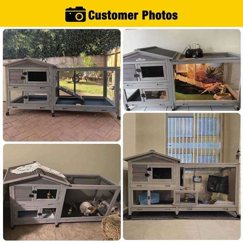 Rabbit Hutch Indoor Cage with Wheels, 3 Pull Out Trays V9471
