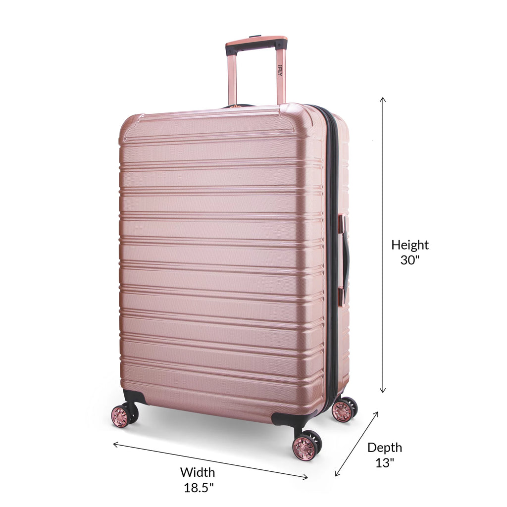 Hardside Luggage 3 Piece Set, 20" Carry-on, 24" and 28" Checked, Rose Gold B9174