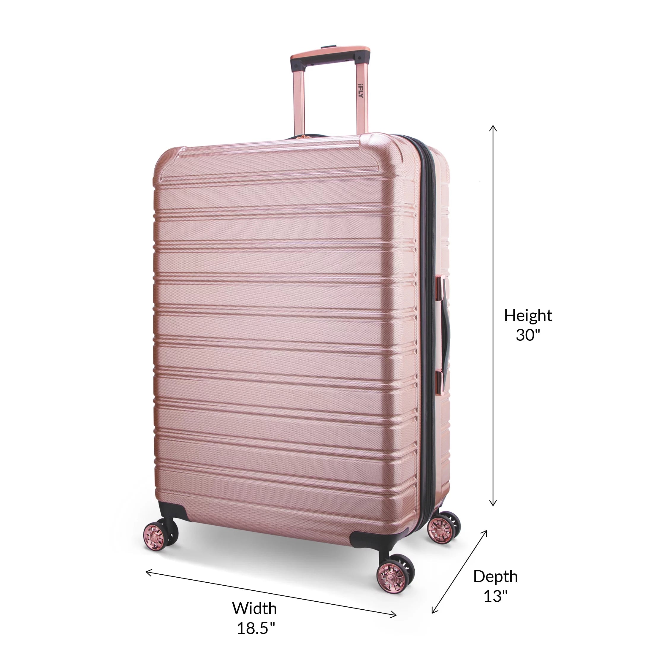 Hardside Luggage 3 Piece Set, 20" Carry-on, 24" and 28" Checked, Rose Gold B9174