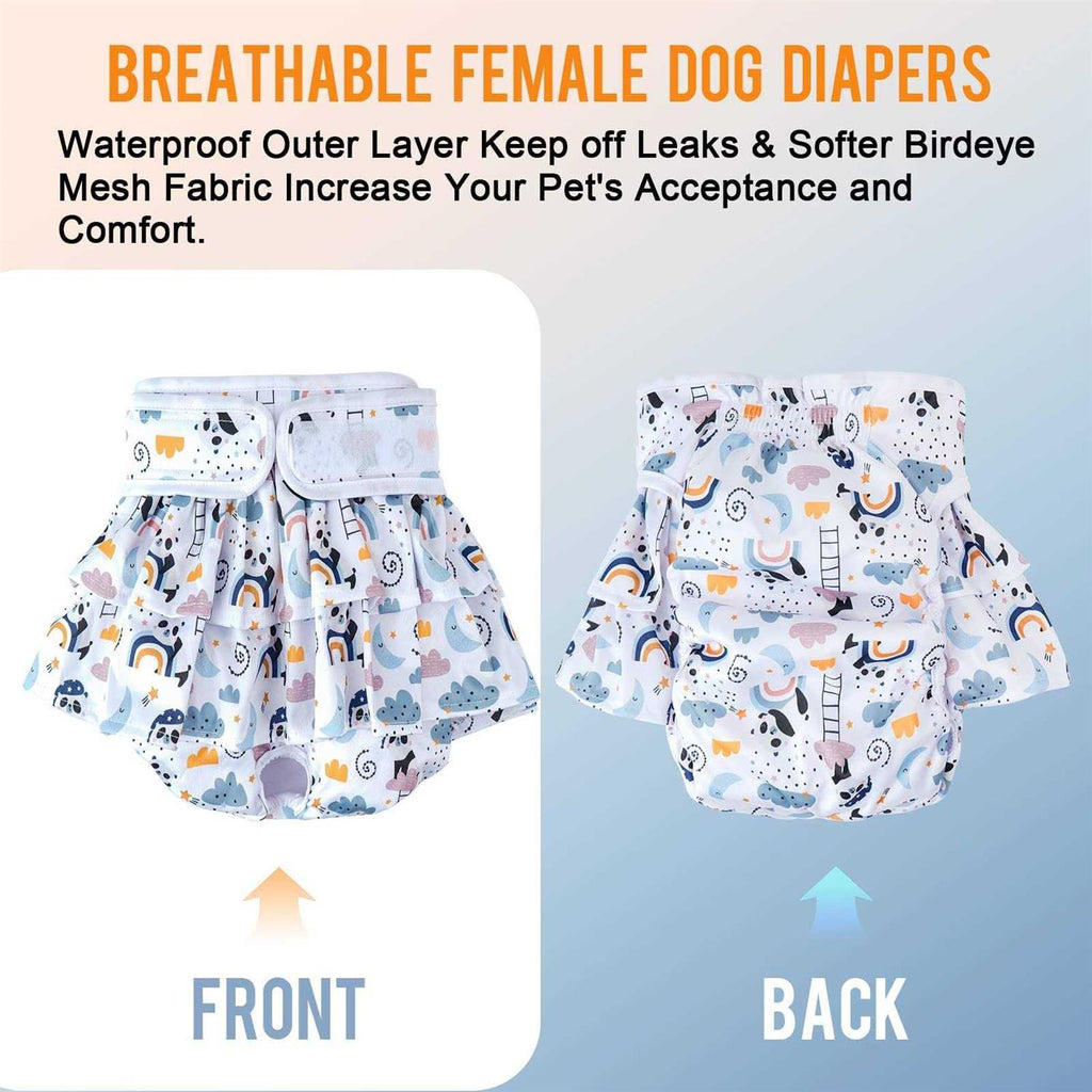 Washable Dog Diapers for Female Dogs, 3 Pack, Reusable Leak-Proof Puppy Diapers L5446