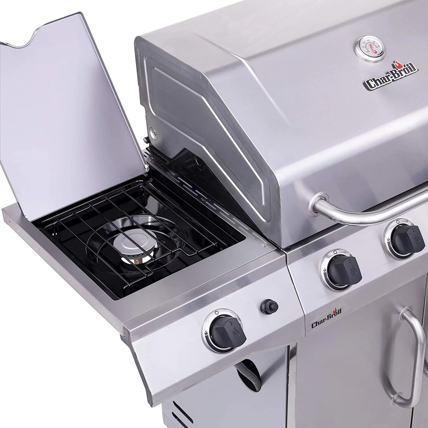 4-Burner Propane Gas Grill with Side Burner and Cabinet U96398