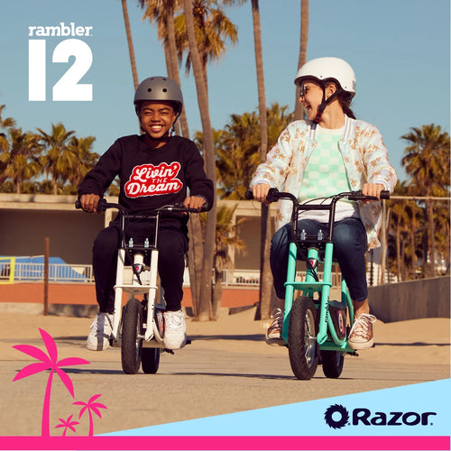 12 Seated Electric Scooter White 14 mph 12 Air-Filled Tires for Teens I13871