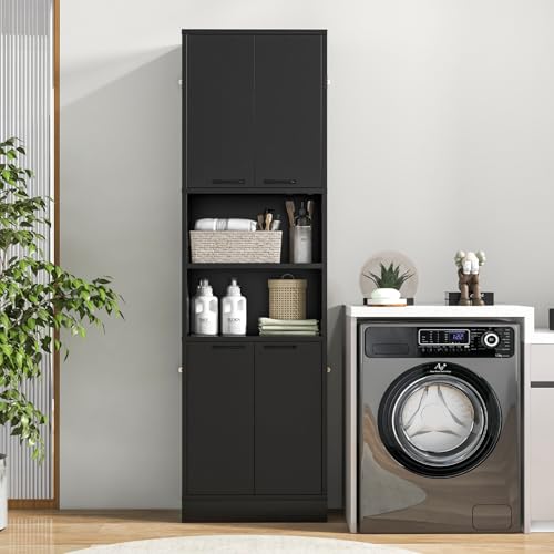 Bathroom Storage Cabinet with 4 Doors and 2 Open Shelves L789