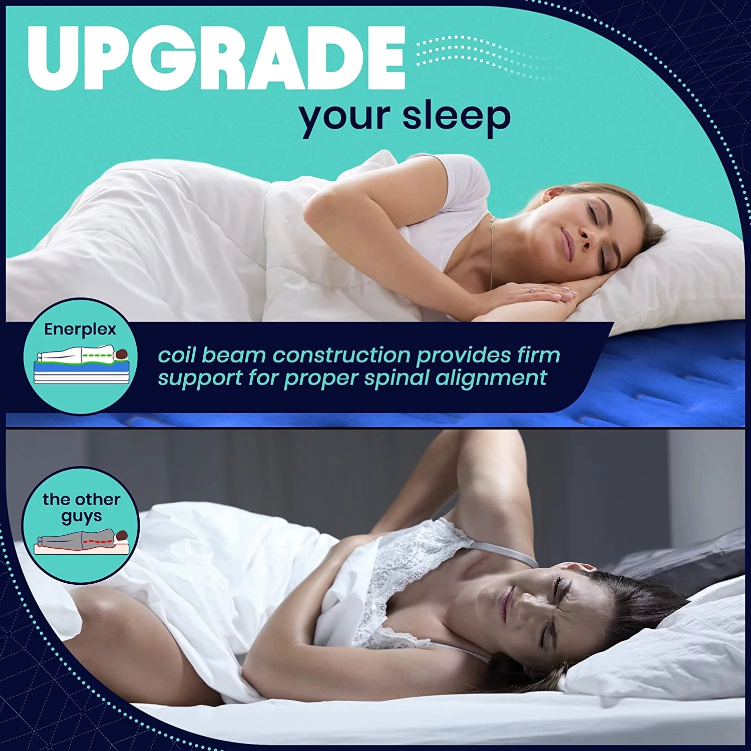 Queen Air Mattress with Built-in Pump, 18 Inch B6401
